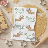 Teckel Kerst Vrolijk & Helder Schotel Handdoek