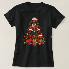 Teckel Kerstboom: Feestelijke Doxie T-shirt