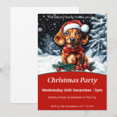 Teckel kerstfeest kaart (Voorkant / Achterkant)