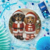 Teckel Kerstfeest Papier Borden Papieren Bordje (Feest)