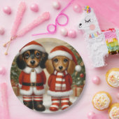 Teckel Kerstfeest Papier Borden Papieren Bordje (Feest)