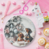 Teckel Kerstfeest Papier Borden Papieren Bordje (Feest)