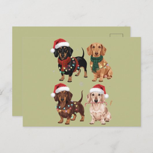 Teckel Kersthond Mama Lover Kerstcadeau Briefkaart (Voorkant / Achterkant)