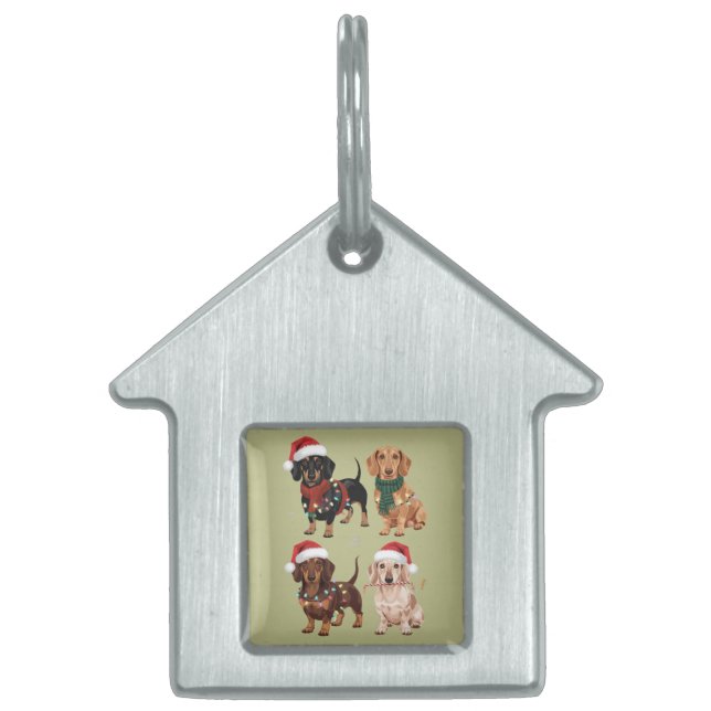 Teckel Kersthond Mama Lover Kerstcadeau Huisdieren Naamplaatje (Voorkant)