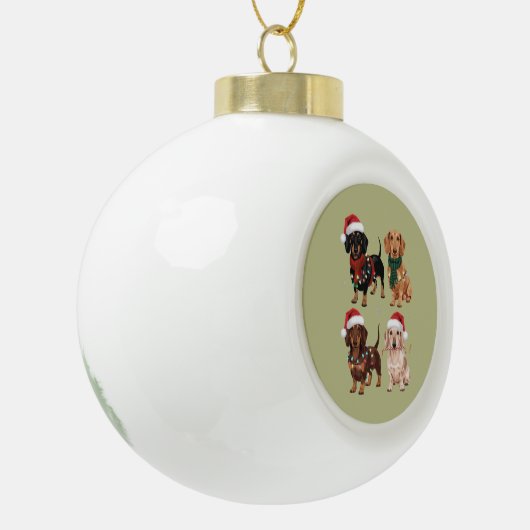 Teckel Kersthond Mama Lover Kerstcadeau Keramische Bal Ornament (Links)
