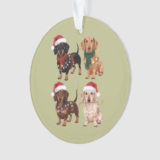 Teckel Kersthond Mama Lover Kerstcadeau Ornament (voorkant)