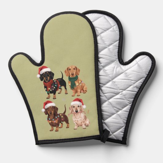 Teckel Kersthond Mama Lover Kerstcadeau Ovenwant (Voorkant / Achterkant)