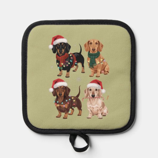 Teckel Kersthond Mama Lover Kerstcadeau Pannenlap (Voorkant)