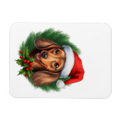 Teckel Kerstkrans Magneet (Horizontaal)