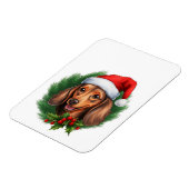 Teckel Kerstkrans Magneet (Linkerzijde)