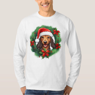 Teckel Kerstkrans T-shirt