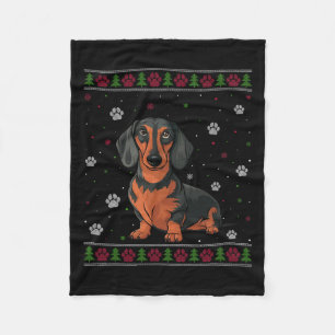 Teckel Kersttrui Xmas Huisdier Hond Lo Fleece Deken