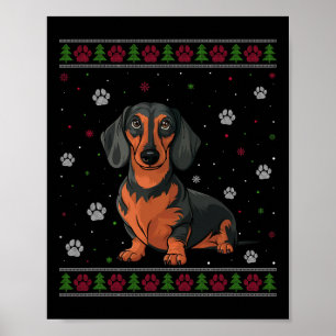 Teckel Kersttrui Xmas Huisdier Hond Lo Poster