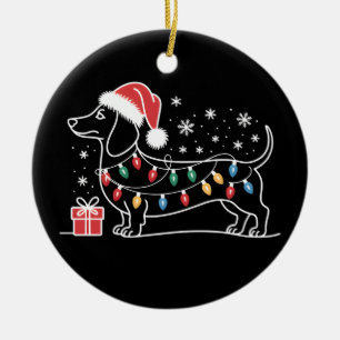 Teckel Kerstverlichting Wiener Hondenworst Xmas Keramisch Ornament