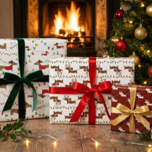 Teckel Kerstverpakking Papier Variety Pack Inpakpapier Vel