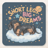 Teckel korte benen grote dromen kartonnen onderzetters (Voorkant)