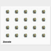 Teckel korte benen grote vibes vierkante sticker (Vel)