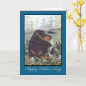 Teckel lang haar Vaderdag Kaart (Gele Bloem)