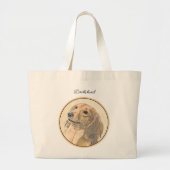 Teckel langharige rode schilderij Originele hond k Grote Tote Bag (Voorkant)