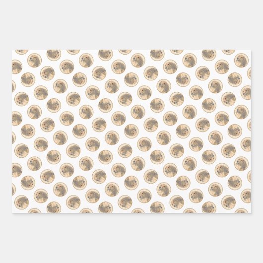 Teckel langharige rode schilderij Originele hond k Inpakpapier Vel (Voorkant 2)