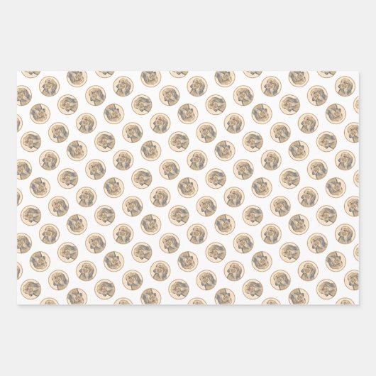 Teckel langharige rode schilderij Originele hond k Inpakpapier Vel (Voorkant 2)