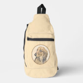 Teckel langharige rode schilderij Originele hond k Sling Bag (Voorkant)