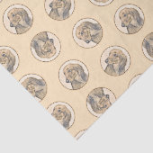 Teckel langharige rode schilderij Originele hond k Tissuepapier (Detail)