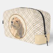 Teckel langharige rode schilderij Originele hond k Toilettasje (Rechterhoek)