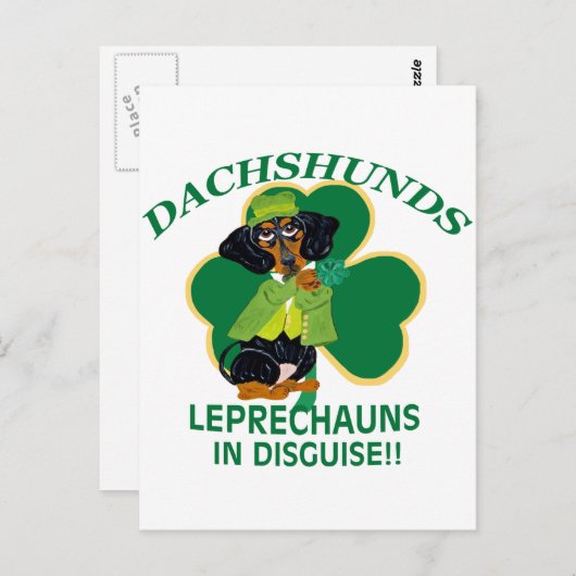 TECKEL LEPRECHAUN BRIEFKAART (Voorkant / Achterkant)