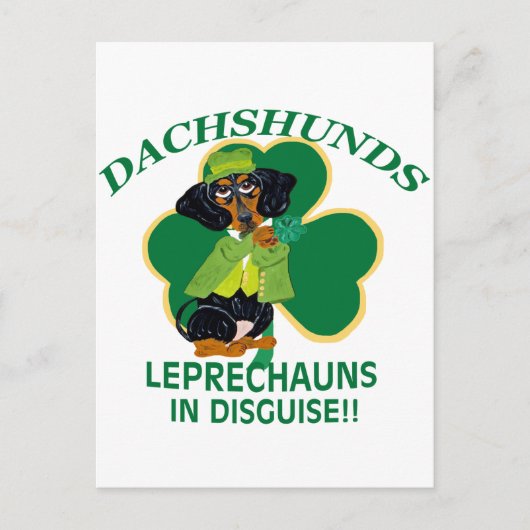 TECKEL LEPRECHAUN BRIEFKAART (Voorkant)