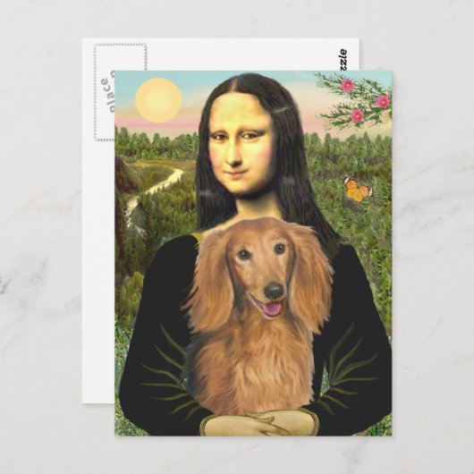 Teckel (LHSable) - Mona Lisa Briefkaart (Voorkant / Achterkant)