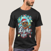 Teckel licht grappige kerst op t-shirt (Voorkant)