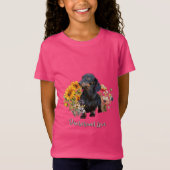 Teckel Liefde Hond in Wildflowers Design T-shirt (Voorkant)