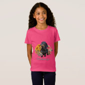 Teckel Liefde Hond in Wildflowers Design T-shirt (Voorkant volledig)