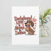 Teckel liefde is altijd in het seizoen aankondiging (Staand voorkant)
