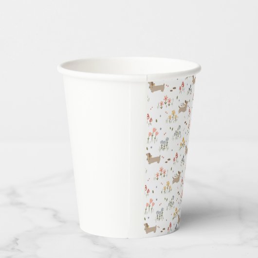 Teckel Liefhebber Verjaardagsfeestje Hond Puppy Cu Papieren Bekers (Rechts)