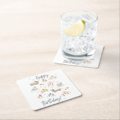 Teckel Liefhebbers Happy Birthday Bloemenfeest Kartonnen Onderzetters (Insitu)