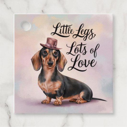 Teckel Little Legs Veel liefde Bedankjes Labels (Voorkant)