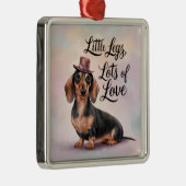 Teckel Little Legs Veel liefde Metalen Ornament (Rechts)