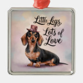 Teckel Little Legs Veel liefde Metalen Ornament (Voorkant)