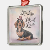 Teckel Little Legs Veel liefde Metalen Ornament (Links)