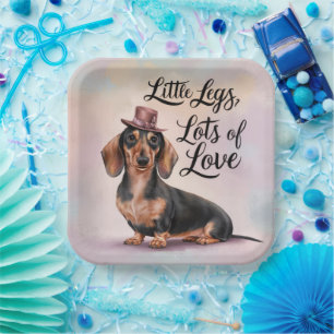 Teckel Little Legs Veel liefde Papieren Bordje
