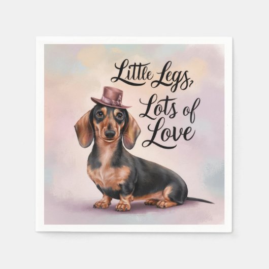 Teckel Little Legs Veel liefde Servet (Voorkant)