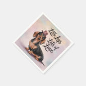 Teckel Little Legs Veel liefde Servet (Hoek)