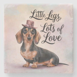 Teckel Little Legs Veel liefde Stenen Onderzetter