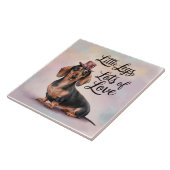 Teckel Little Legs Veel liefde Tegeltje (Zijkant)