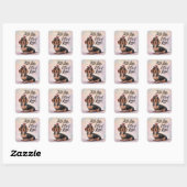 Teckel Little Legs Veel liefde Vierkante Sticker (Vel)
