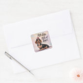 Teckel Little Legs Veel liefde Vierkante Sticker (Envelop)