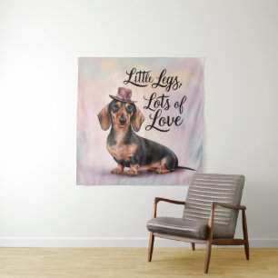 Teckel Little Legs Veel liefde Wandkleed