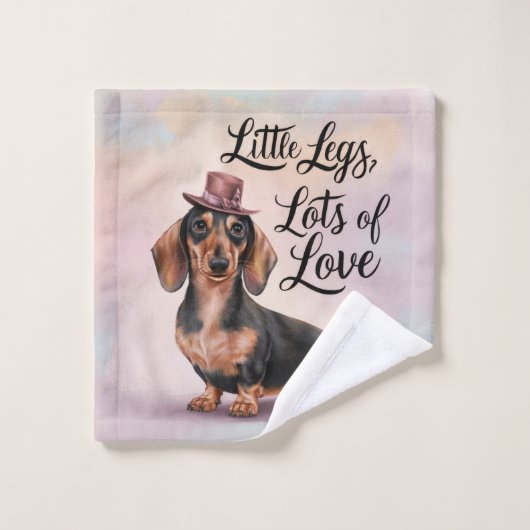 Teckel Little Legs Veel liefde Washandje (Wasdoekje)